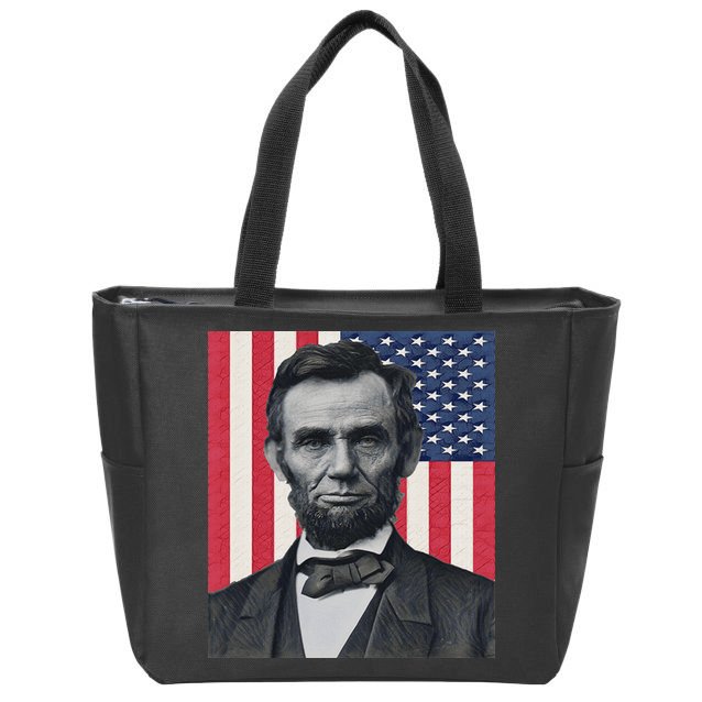 Abraham Abe Lincoln July 4th Holiday Usa President Patriot Zip Tote Bag