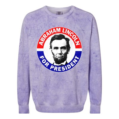 Abraham Abe Lincoln For President Vintage Colorblast Crewneck Sweatshirt