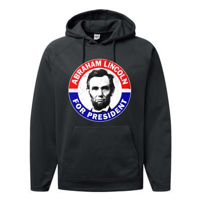 Abraham Abe Lincoln For President Vintage Performance Fleece Hoodie