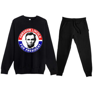 Abraham Abe Lincoln For President Vintage Premium Crewneck Sweatsuit Set