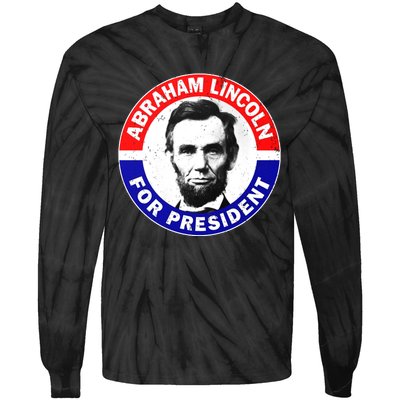 Abraham Abe Lincoln For President Vintage Tie-Dye Long Sleeve Shirt