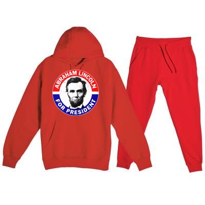 Abraham Abe Lincoln For President Vintage Premium Hooded Sweatsuit Set