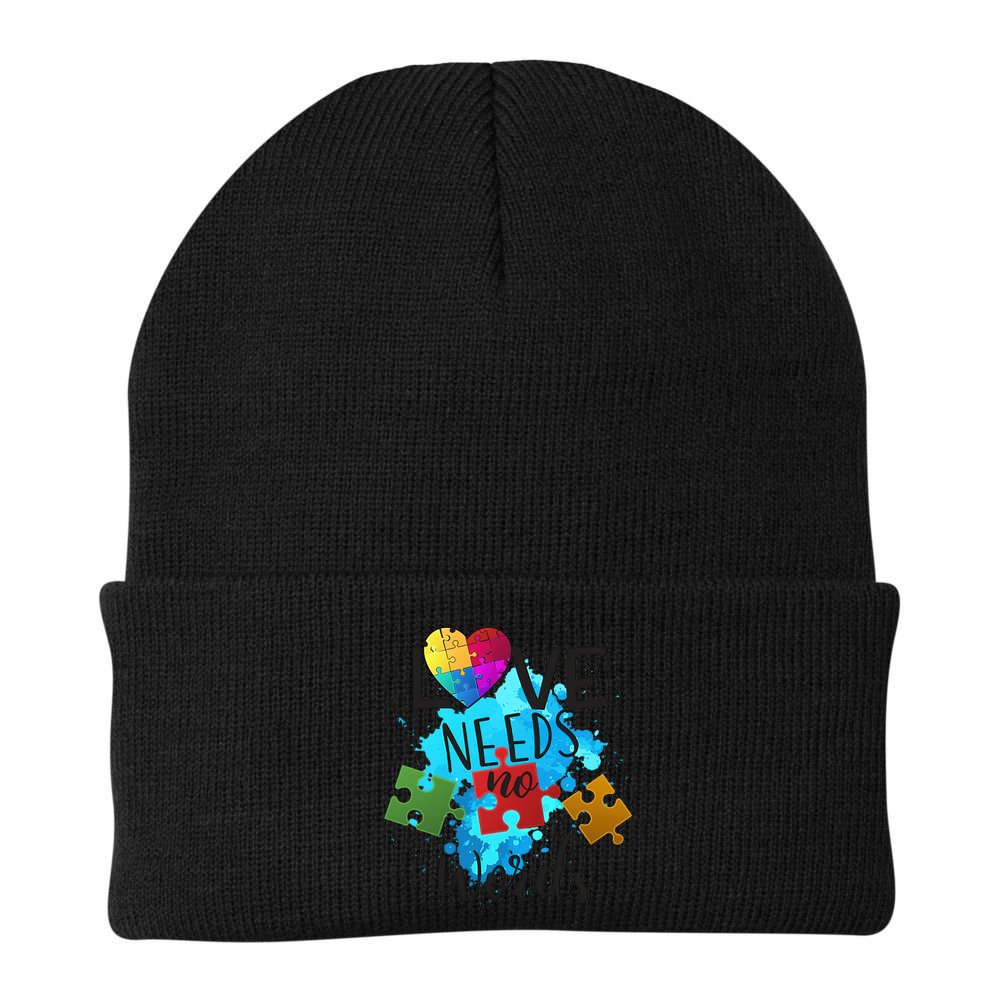 Autism Awareness Love Needs No Words In April We Wear Blue Cute Gift Beanie