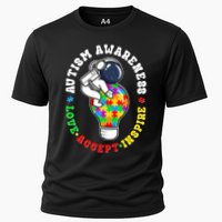 Autism Awareness Love Accept Inspire Astronaut Lightbulb Cooling Performance Crew T-Shirt