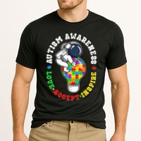Autism Awareness Love Accept Inspire Astronaut Lightbulb Cooling Performance Crew T-Shirt