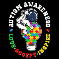 Autism Awareness Love Accept Inspire Astronaut Lightbulb Cooling Performance Crew T-Shirt