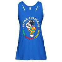 Autism Awareness Love Accept Inspire Astronaut Lightbulb Ladies Essential Flowy Tank