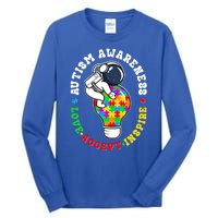 Autism Awareness Love Accept Inspire Astronaut Lightbulb Tall Long Sleeve T-Shirt