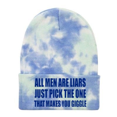 All Are Liars Just Pick The One That Makes You Giggle Tie Dye 12in Knit Beanie