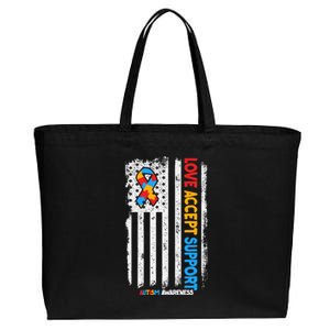 Autism Autistic Love Accept Support Autism Awareness Cotton Canvas Jumbo Tote