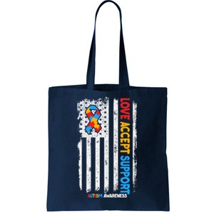 Autism Autistic Love Accept Support Autism Awareness Tote Bag