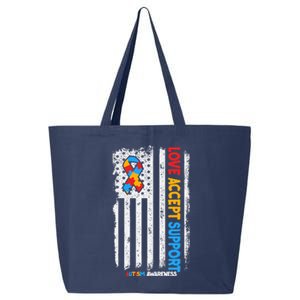 Autism Autistic Love Accept Support Autism Awareness 25L Jumbo Tote