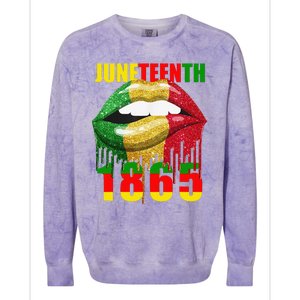 African American Lips Funny  Juneteenth Queen Colorblast Crewneck Sweatshirt