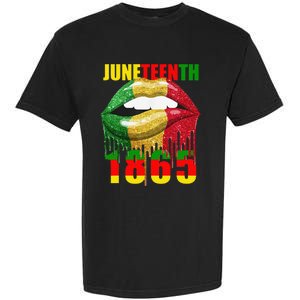 African American Lips Funny  Juneteenth Queen Garment-Dyed Heavyweight T-Shirt