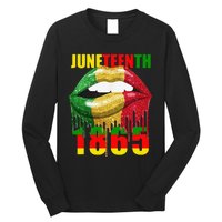 African American Lips Funny  Juneteenth Queen Long Sleeve Shirt