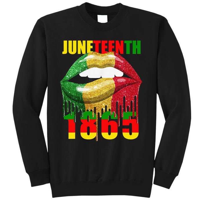 African American Lips Funny  Juneteenth Queen Sweatshirt