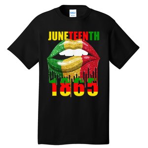 African American Lips Funny  Juneteenth Queen Tall T-Shirt