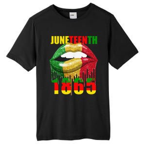 African American Lips Funny  Juneteenth Queen Tall Fusion ChromaSoft Performance T-Shirt