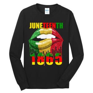 African American Lips Funny  Juneteenth Queen Tall Long Sleeve T-Shirt