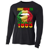 African American Lips Funny  Juneteenth Queen Cooling Performance Long Sleeve Crew