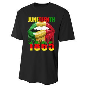 African American Lips Funny  Juneteenth Queen Performance Sprint T-Shirt