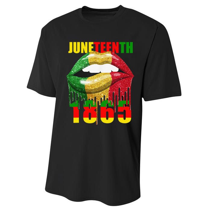 African American Lips Funny  Juneteenth Queen Performance Sprint T-Shirt