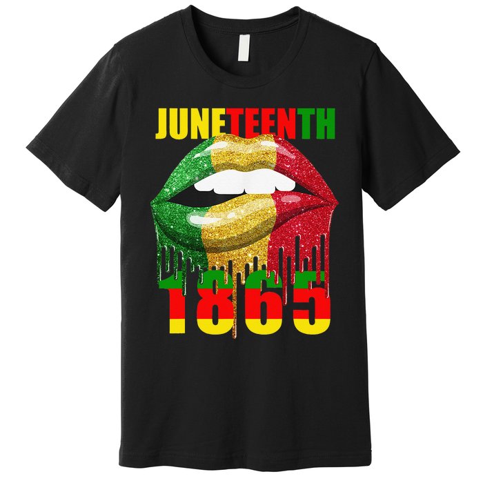 African American Lips Funny  Juneteenth Queen Premium T-Shirt