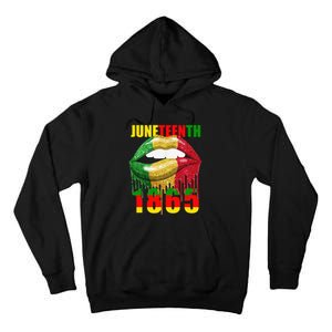 African American Lips Funny  Juneteenth Queen Tall Hoodie