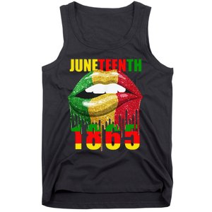 African American Lips Funny  Juneteenth Queen Tank Top