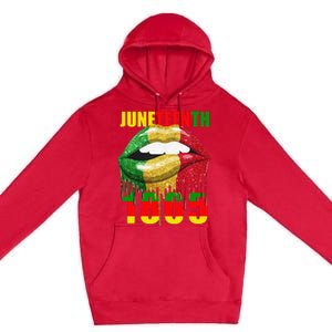 African American Lips Funny  Juneteenth Queen Premium Pullover Hoodie