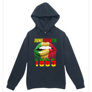 African American Lips Funny  Juneteenth Queen Urban Pullover Hoodie