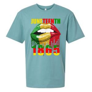 African American Lips Funny  Juneteenth Queen Sueded Cloud Jersey T-Shirt