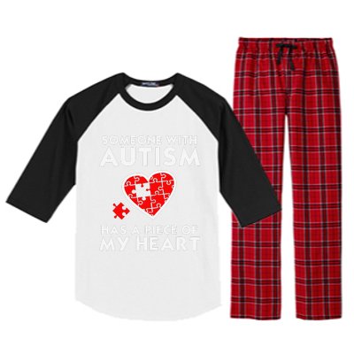 Autism Awareness Love Piece Of My Heart Tee Raglan Sleeve Pajama Set