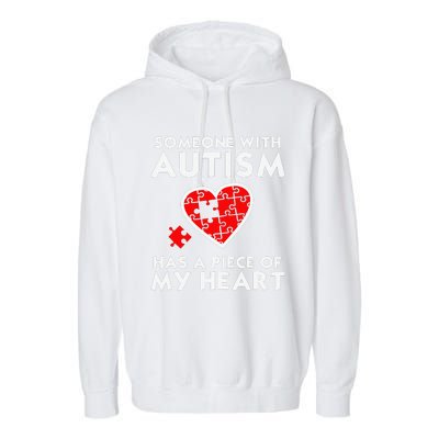 Autism Awareness Love Piece Of My Heart Tee Garment-Dyed Fleece Hoodie