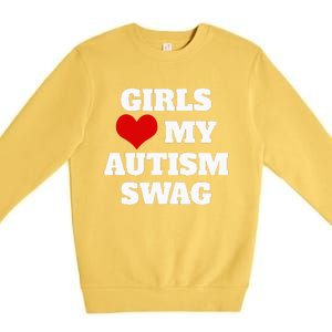  Autism Awareness Love My Autism Swag Funny  Premium Crewneck Sweatshirt