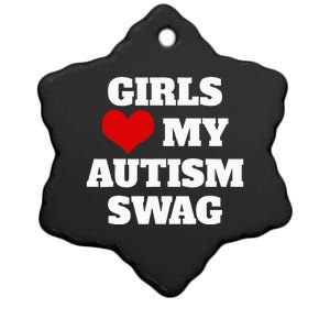  Autism Awareness Love My Autism Swag Funny  Ceramic Star Ornament