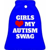  Autism Awareness Love My Autism Swag Funny  Ceramic Bell Ornament