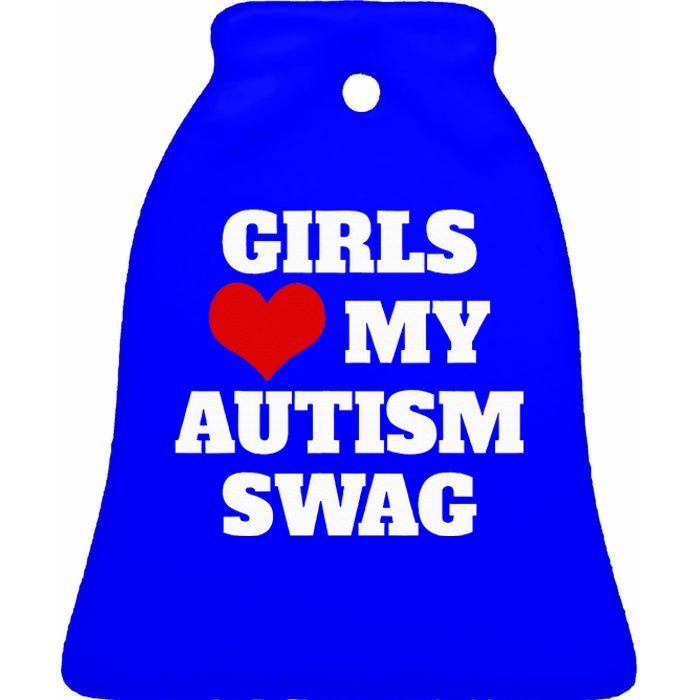  Autism Awareness Love My Autism Swag Funny  Ceramic Bell Ornament