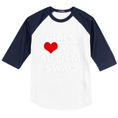  Autism Awareness Love My Autism Swag Funny  Baseball Sleeve Shirt