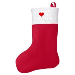  Autism Awareness Love My Autism Swag Funny  Felt Holiday Christmas Stocking