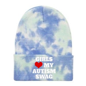  Autism Awareness Love My Autism Swag Funny  Tie Dye 12in Knit Beanie