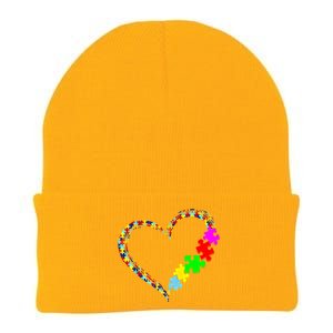 Autism Awareness Love Heart Puzzle Piece Gift Gift Knit Cap Winter Beanie