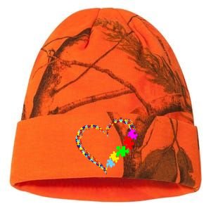 Autism Awareness Love Heart Puzzle Piece Gift Gift Kati Licensed 12" Camo Beanie