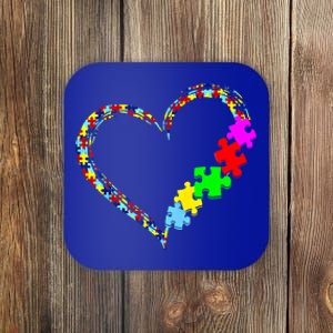 Autism Awareness Love Heart Puzzle Piece Gift Gift Coaster