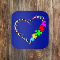 Autism Awareness Love Heart Puzzle Piece Gift Gift Coaster