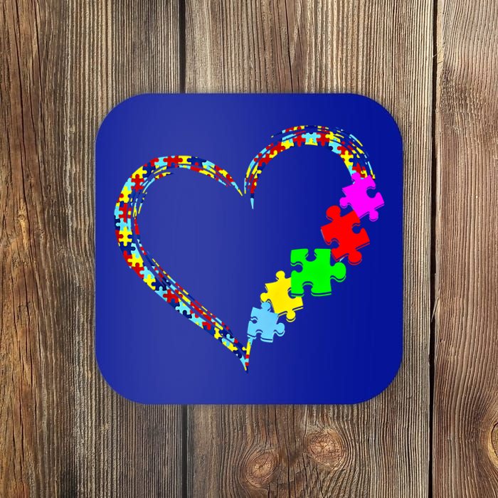 Autism Awareness Love Heart Puzzle Piece Gift Gift Coaster