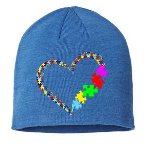 Autism Awareness Love Heart Puzzle Piece Gift Gift Sustainable Beanie