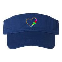 Autism Awareness Love Heart Puzzle Piece Gift Gift Valucap Bio-Washed Visor