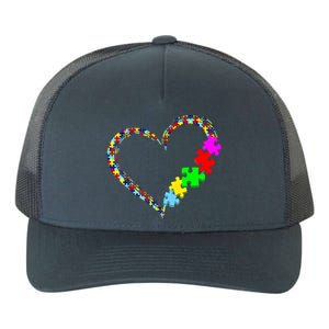 Autism Awareness Love Heart Puzzle Piece Gift Gift Yupoong Adult 5-Panel Trucker Hat