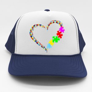 Autism Awareness Love Heart Puzzle Piece Gift Gift Trucker Hat